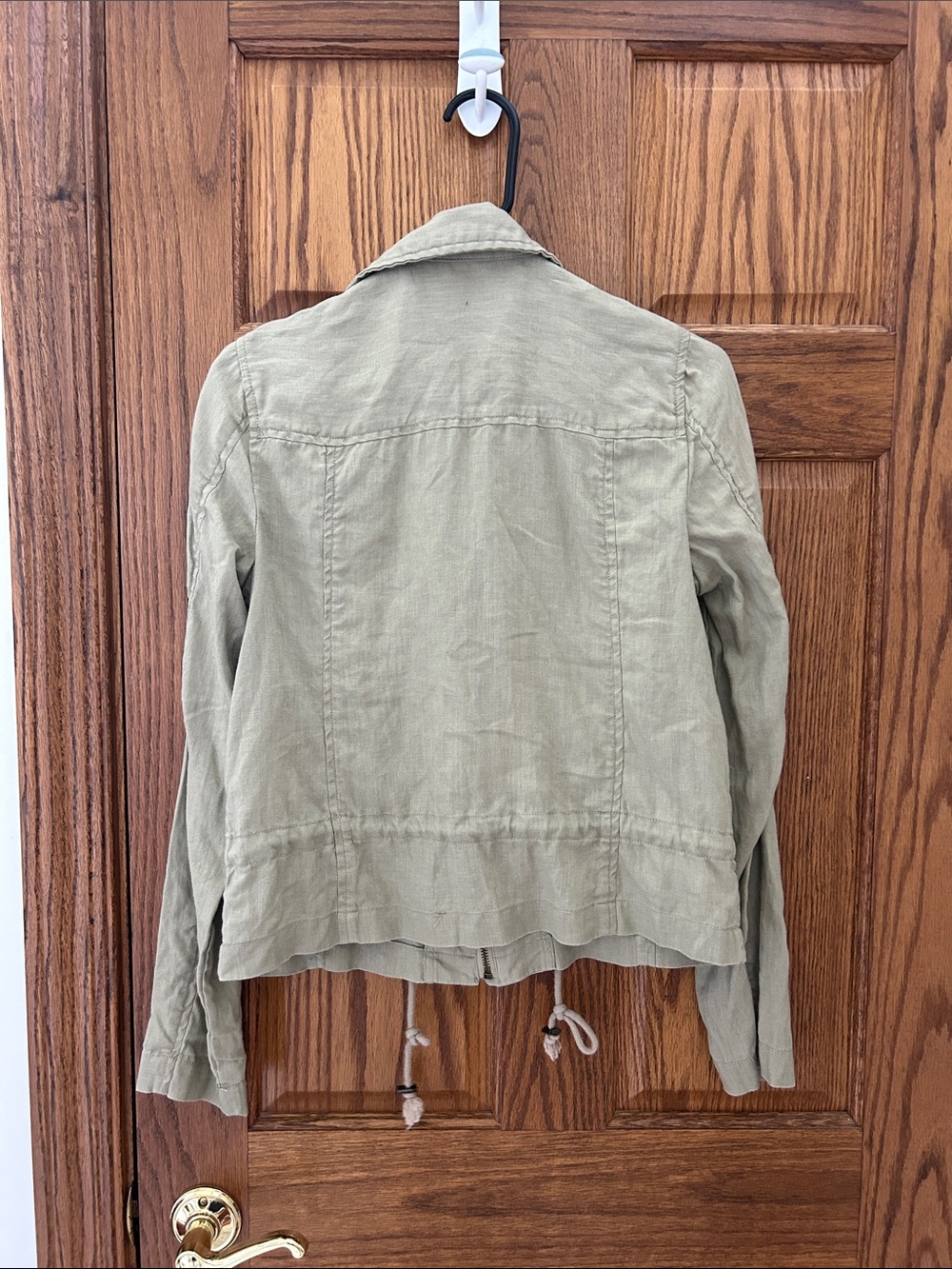Andrea Jovine Olive Green linen Utility Jacket image 4